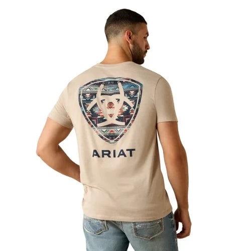 Ariat Men's Sandstone Sheild Short Sleeve Tee Brindle Heather