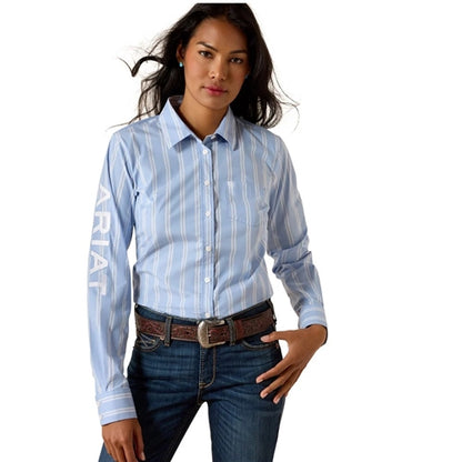 Ariat Women's Team Kirby Long Sleeve Shirt Ashleigh Blue Strip