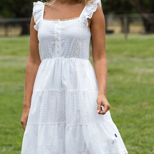 Pure Western Women's Alison SL Dress - White