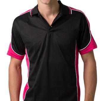 Be Seen Polo Black/Hot Pink/White