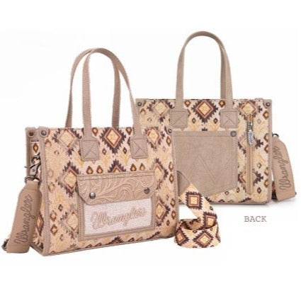 Wrangler Aztec Crossbody Tote Bag - Camel