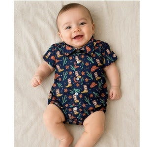 Just Country Infant Frankie S/S Full button Navy Western Boots