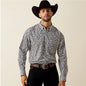 Ariat Men's Janson Classic Fit Long Sleeve Shirt - White / Grey