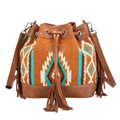 Wrangler Maya Aztec Bucket Bag -Tan