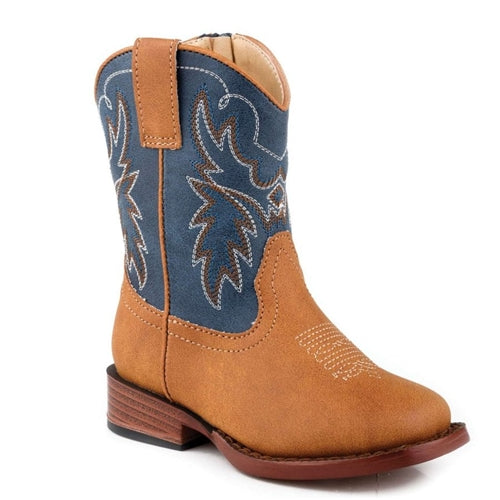 Roper Kids Hertitage Boots - Tan/ Navy