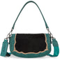 Montana West Hair-On Cowhide Mini Shoulder Bag/Crossbody/Clutch-Turquoise