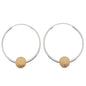 MCJ Sterling Silver Hoops Gold Plated Ball Dia Cut