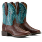 Ariat Women's Round up Filly Western Boot - Oiled Teak / Loyal Blue