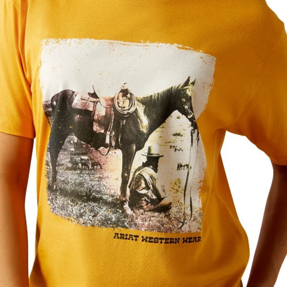 Ariat Women's Western Photo Short Sleeve Tee Mustard