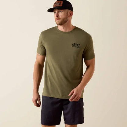 Ariat Men's Outline Shop Short Sleeve Tee Military Heather