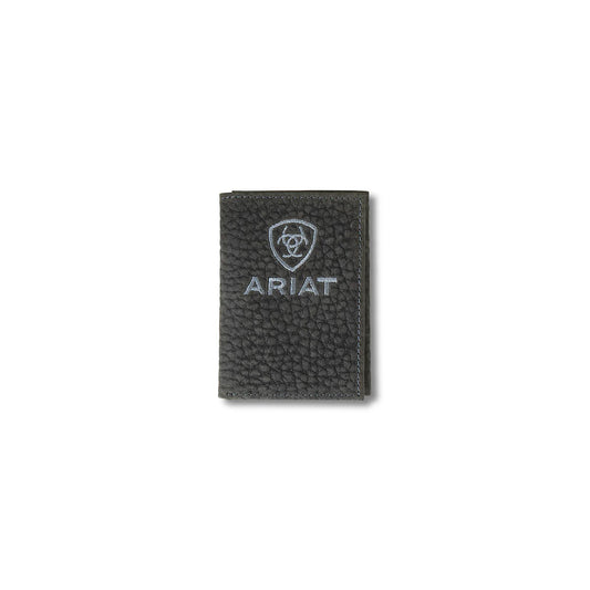 Ariat Tri Fold Bull Hide Embroidered Black