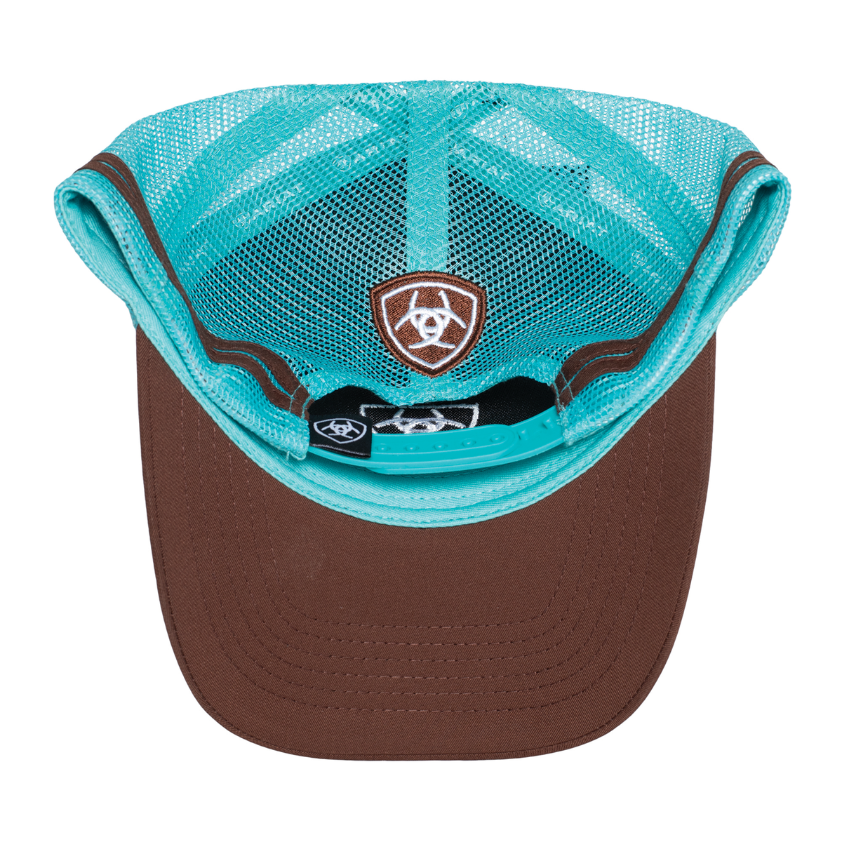 Ariat Stacked Logo Trucker Cap Brown/Turquoise