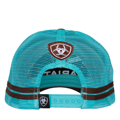 Ariat Stacked Logo Trucker Cap Brown/Turquoise