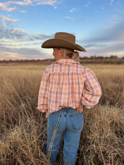 Black Colt Clothing Frankie Shirt - Orange Plaid