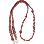 Martin Saddlery Braided Barrel Racing Reins MAROON-TAN