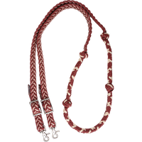 Martin Saddlery Braided Barrel Racing Reins MAROON-TAN