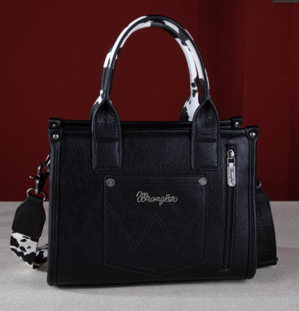 Wrangler Cow Print Crossbody - Black