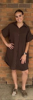 Cotton Summer Claire Dress - Mocha