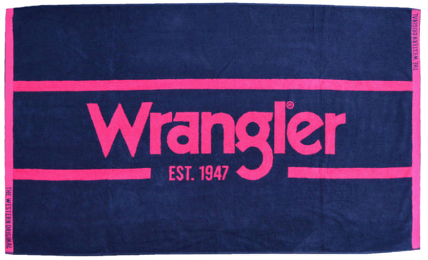 Wrangler Signature Beach Towel Navy/Pink