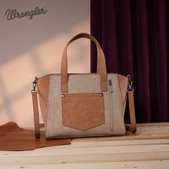 Wrangler "W" Stitch Two Tone Tote/Crossbody