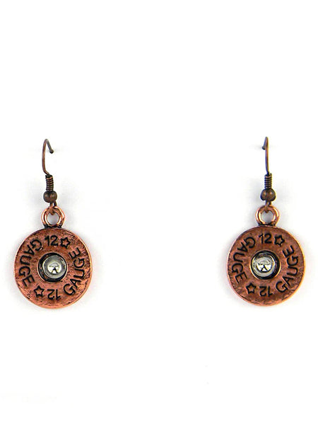 12 Gauge Bullet Charm Earring - Copper
