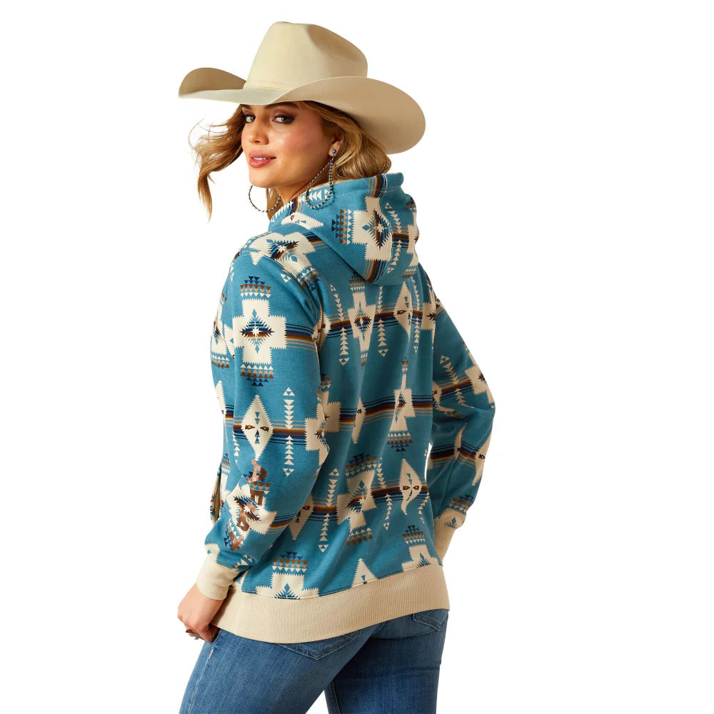 Ariat women's Logo 20. Printed Hoodie - Agave SW Print