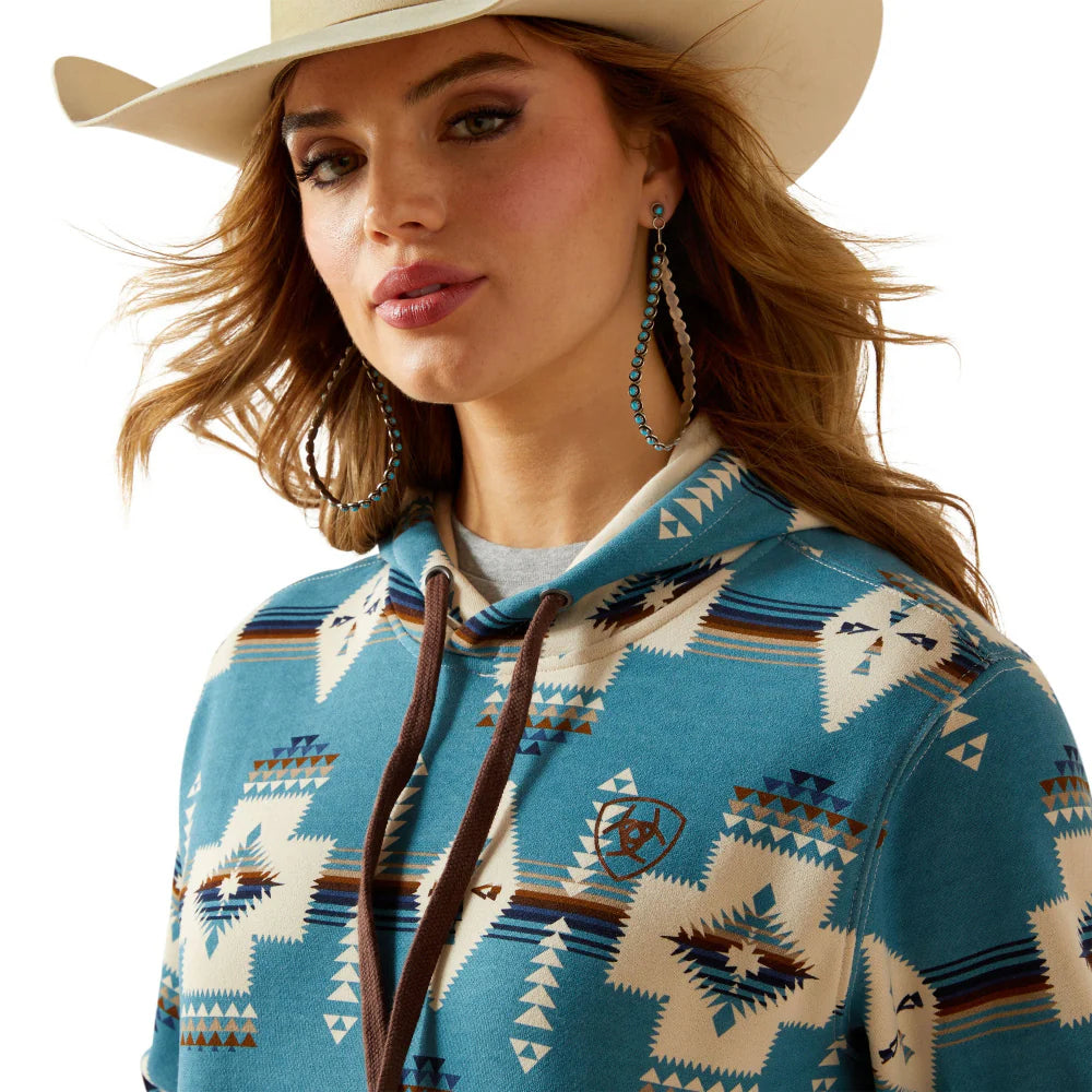 Ariat women's Logo 20. Printed Hoodie - Agave SW Print