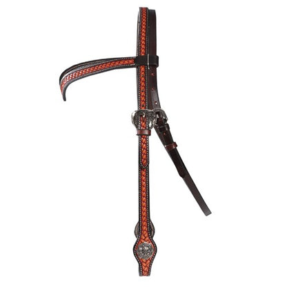 Fort Worth Outlaw V Brow Basketweave Headstall