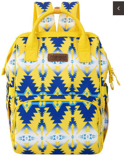 Wrangler Aztec Printed Callie Backpack (Nappy Bag) - Yellow