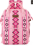 Wrangler Aztec Printed Callie Backpack (Nappy Bag) - Pink