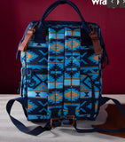 Wrangler Aztec Printed Callie Backpack (Nappy Bag) - Navy