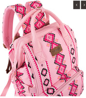 Wrangler Aztec Printed Callie Backpack (Nappy Bag) - Pink