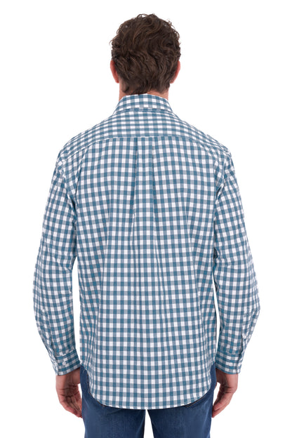 Men's River 1/2 PLKT Long Sleeve Shirt - Teal