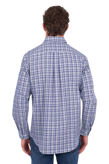 Men's Brooks 1/2 PLKT Long Sleeve Shirt - Blue/ White