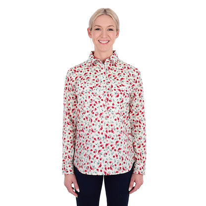 Women's Clair 1/2 PLKT Long Sleeve Shirt - Red
