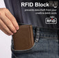 Montana West Genuine Leather Tri-Fold Wallet - Coffee