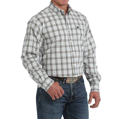 Cinch Men's Cream Plaid Shirt