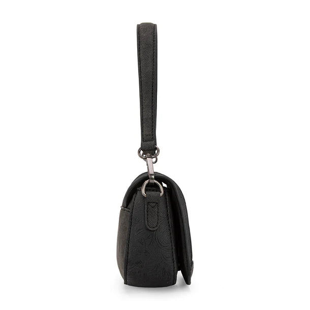 Montana West Hair-On Cowhide Mini Shoulder Bag/Crossbody/Clutch-Black