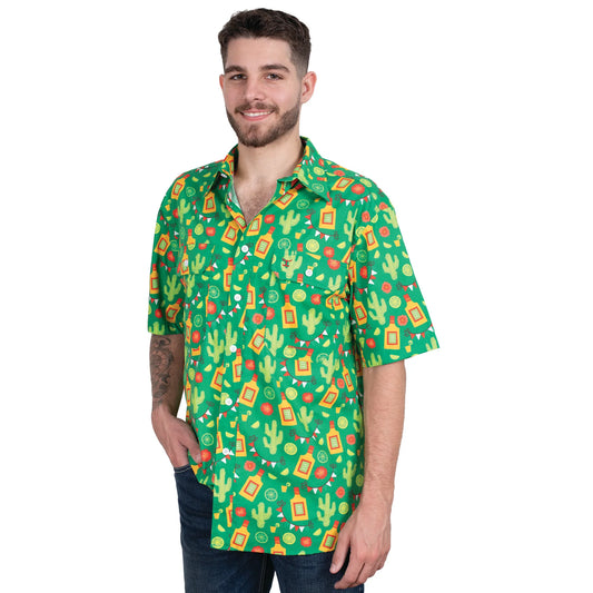 Just Country Men's - Jordan - Full Button - Short Sleeve - Green Cactus