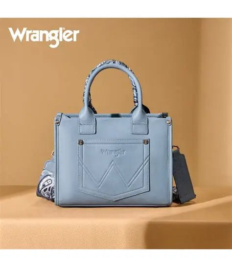 Wrangler Paisley Crossbody Tote Bag - Blue