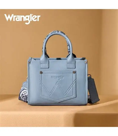 Wrangler Paisley Crossbody Tote Bag - Blue