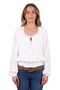 Pure Western Women's Nelly L/S Blouse - Ivory