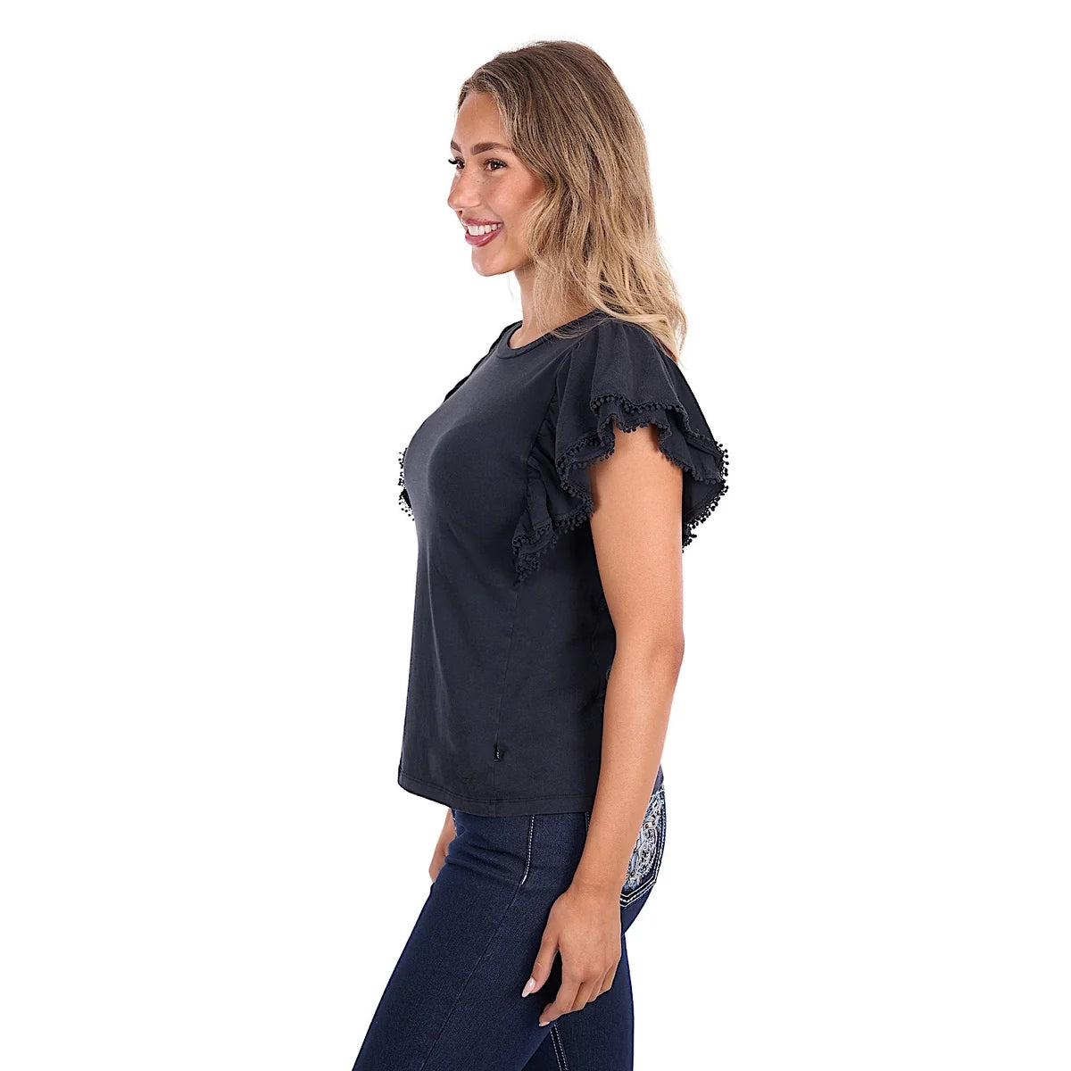 Pure Western Women's Leah FLT Tee - Washed Black
