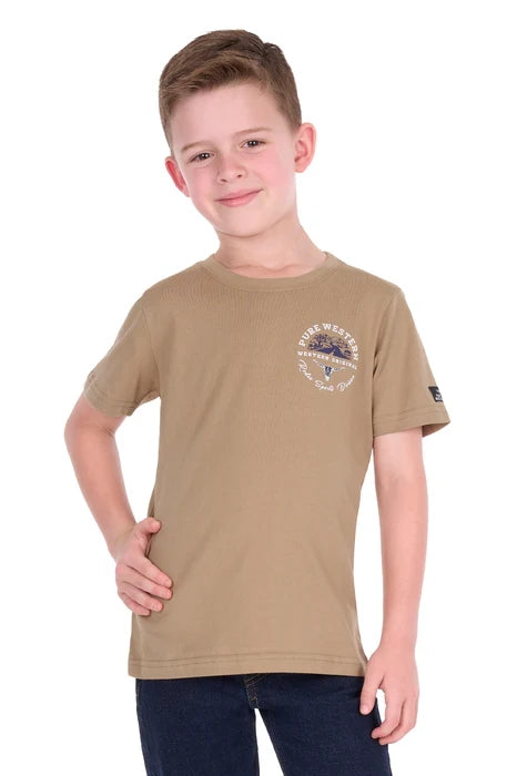 Pure Western Boy's Craig Short Sleeve Tee - Sand