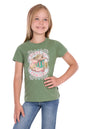 Pure Western Girl's Ella Short Sleeve Tee - Moss