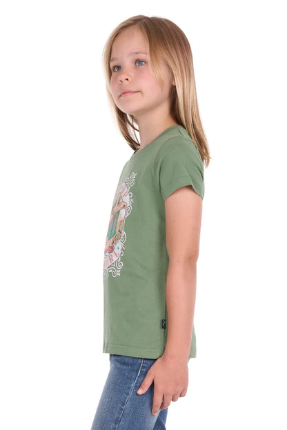 Pure Western Girl's Ella Short Sleeve Tee - Moss