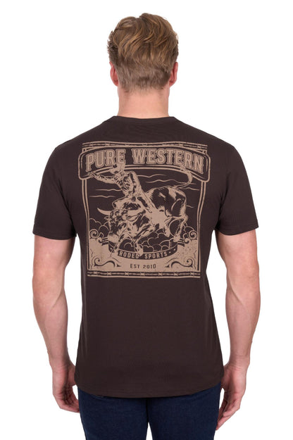 Pure Western Men's Rodeo SS Tee - Chocolate