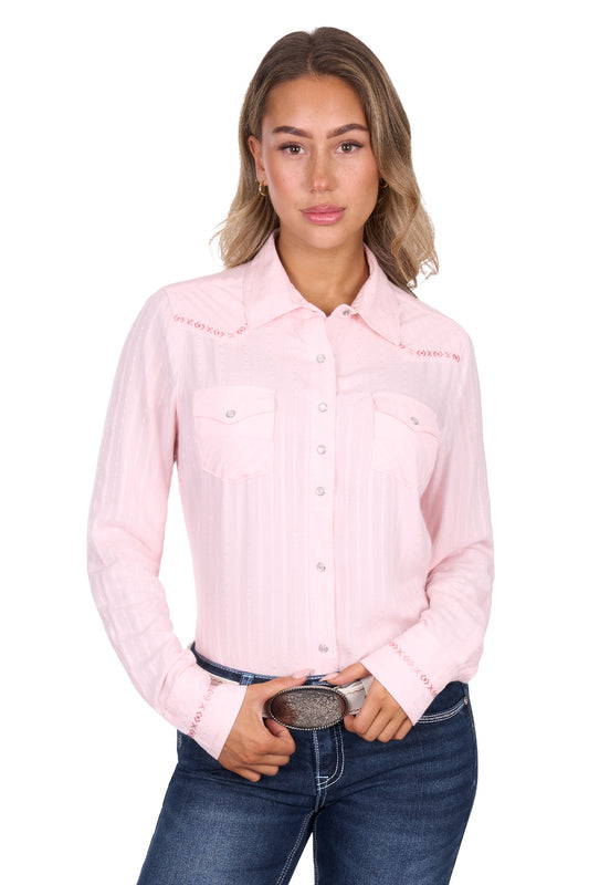 Pure Western Women's Evelyn L/S Shirt - Blush