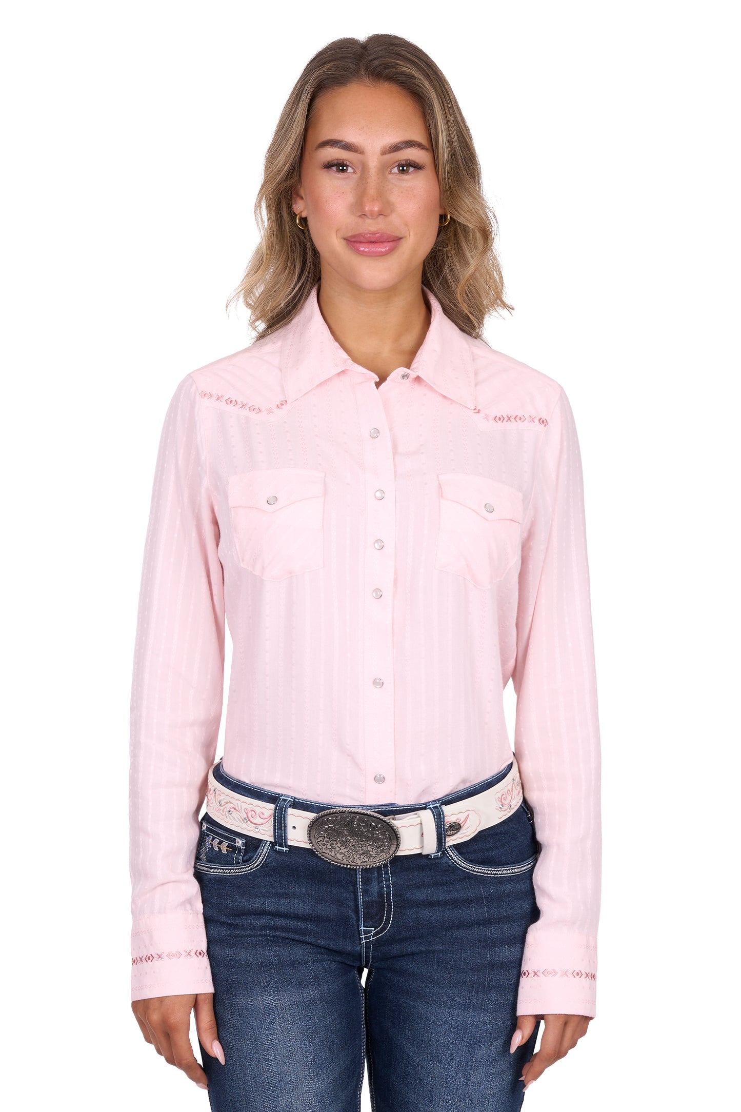 Pure Western Women's Evelyn L/S Shirt - Blush