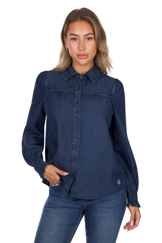 Pure Western Women's Daniela L/S Shirt - Blue